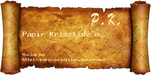 Papir Krisztián névjegykártya